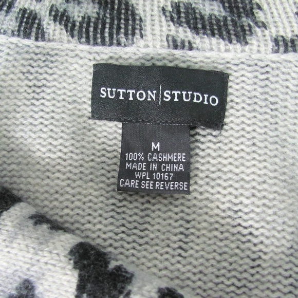 Sutton Studio Cashmere Sweater Animal Print Size M - Picture 3 of 3